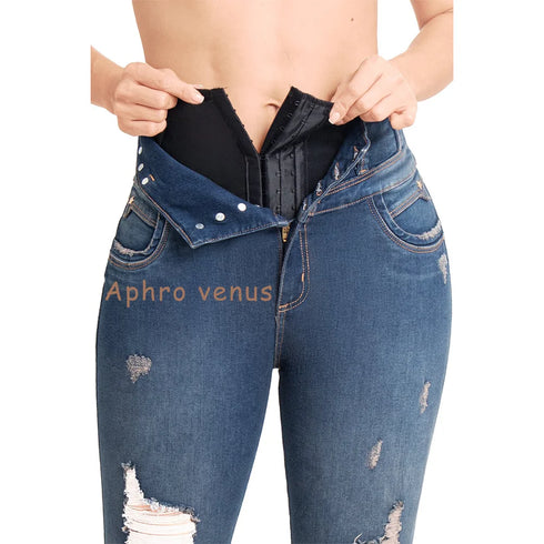 Plus Size High Waist Skinny Denim Pants