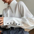Elegant Satin Silk Blouse with Turn Down Collar
