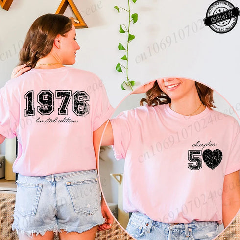 Women's Vintage 1976 O Neck Short Sleeve T-Shirt