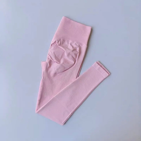High Waisted Hip Lifting Peach Pants for Women