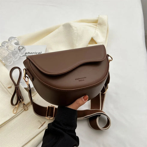 PU Leather Women's Crossbody Bag with Red Strap