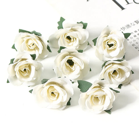 Bulk Mini Silk Roses Artificial Flower Heads for Weddings and Home Decor