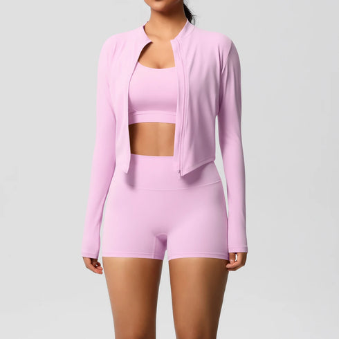 3-Piece Brown Yoga Set for Women