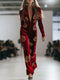 Elegant Velvet Wide Leg Jumpsuit with Deep V Neck