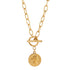 316L Stainless Steel Carved Queen Coin Pendant Necklace