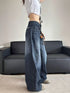 Chic Embroidered Patchwork Loose Fit Jeans for Women