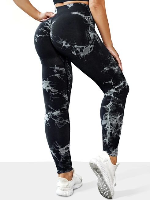 Women's High Waist Seamless Tie-Dye Yoga Leggings