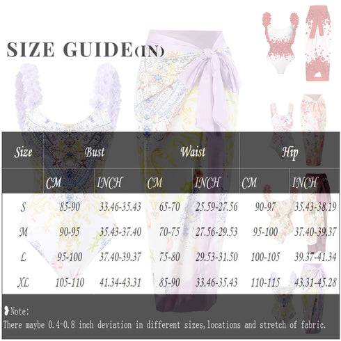 Floral Print One Piece Swimsuit for Women