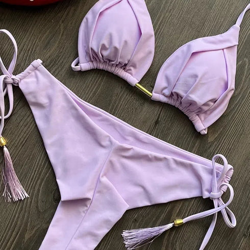 Triangle Halter Bikini Set for Women