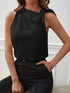 Women's Black Satin Halter Neck Blouse
