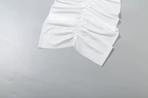 Velvet Cross Kink Tank Top & Ruched Long Skirt Set