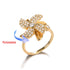 Four Clover Rotating Anxiety Ring - Adjustable Gold