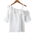 Ruffled Off-the-Shoulder Chiffon Top