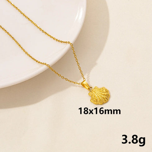Stainless Steel Textured Starfish Pendant Necklace