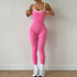 Seamless Yoga Jumpsuit with Spaghetti Straps