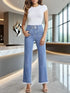 Light Blue High Waist Straight Leg Jeans