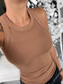 Women’s Ribbed Round Neck Tank Top - Summer Essential