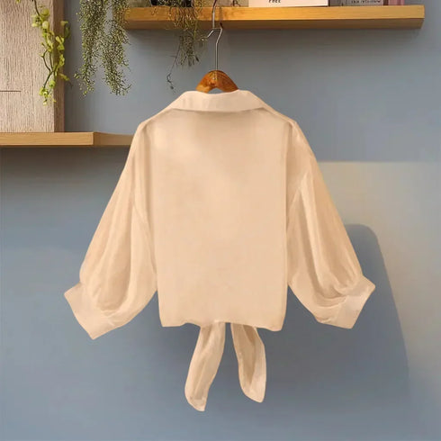 Plus Size Women Shirt 2025 New Loose Casual Skin-friendly Elegant Clothing Lightweight Long Sleeved Collared Top Fashion Blouse