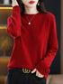 Women's 100% Merino Wool O-Neck Pullover Sweater