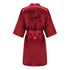 Team Bride Satin Robe with Black Letters