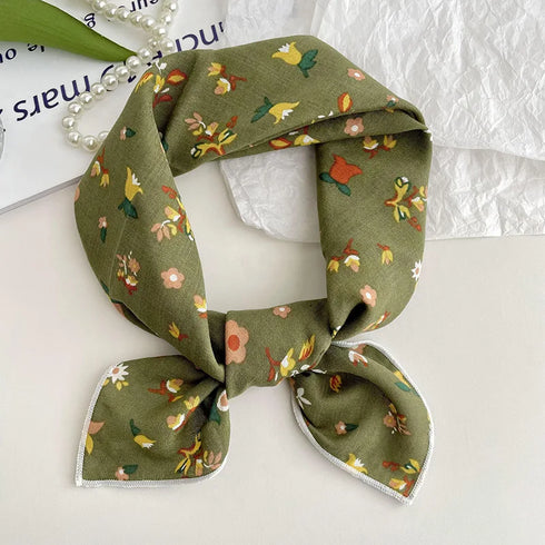55cm Laies Cotton Linen Square Scarf for Women