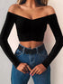 Women’s Off Shoulder Long Sleeve T-Shirt