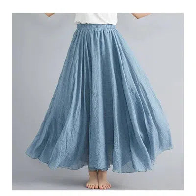 Fashion Clothes Women Clothing Skirts Vintage Y2k Elegant Bohemian Cotton Linen Long Skirt Casual Style