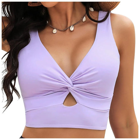 Women's Solid Colour Push Up Bikini Top