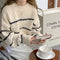Women's Striped O-Neck Knitted Pullover Sweater