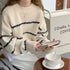 Women's Striped O-Neck Knitted Pullover Sweater