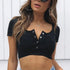 Elegant Short Sleeve Crop Top for Women