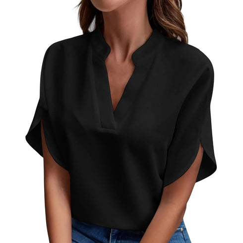 Elegant Summer V-Neck Blouse for Women
