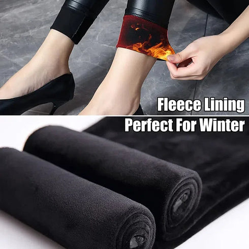 High Waist Shiny PU Leggings for Women