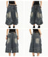 High Waist Vintage Blue Denim Cargo Pants