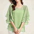 ZANZEA Women's Chiffon Blouse with Ruffled Detail