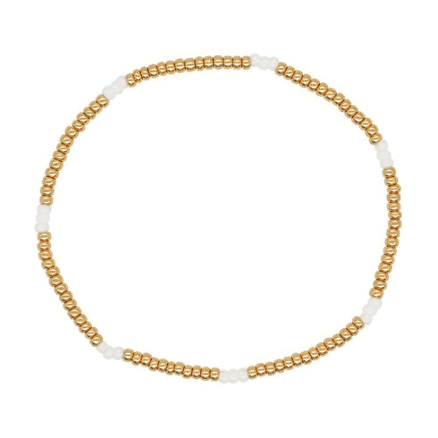 Miyuki Golden Bead Stretch Bracelet for Women
