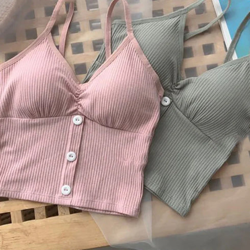 Women’s Knitted Crop Top in Pure Cotton