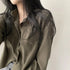 Long Sleeve Casual Blouse with Pockets