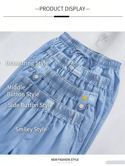 Plus Size Loose Fit Denim Yoga Pants