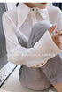 Elegant Satin Silk Blouse with Turn Down Collar