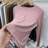 Slim Fit O-Neck Long Sleeve Top for Women