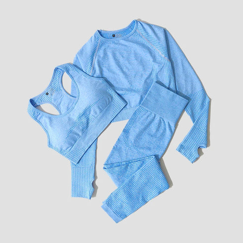 WAREBALL Women's Yoga Set - Long Sleeve Crop Top & Leggings