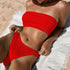Textured High Cut Bikini Set for Women