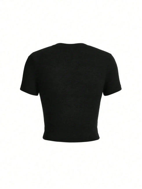 Women's Letter Printed Crop T-Shirt