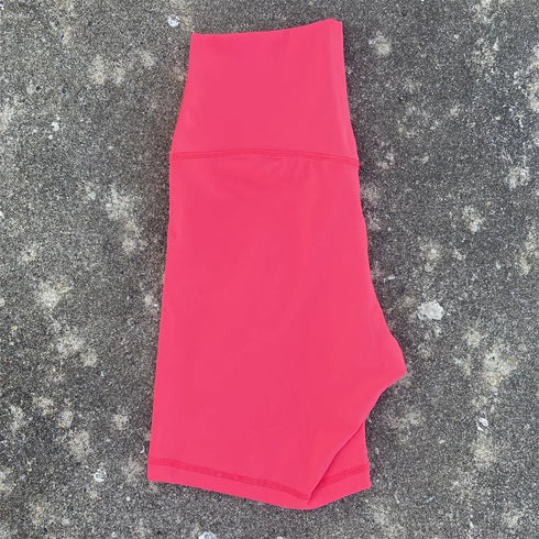 Solid Colour High Waist Yoga Shorts for Women