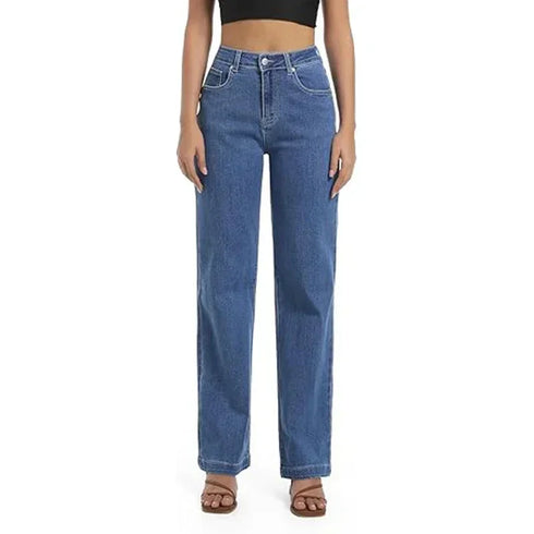 High Waist Straight Leg Jeans for Women