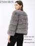Elegant Faux Fur Coat in Black and White for Women
