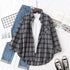 Elegant Women's Plaid Shirt 2025 New Ladies Large Size Casual Loose Lapel Long Sleeve Blouse&Tops Female Lapel Checked Clothing