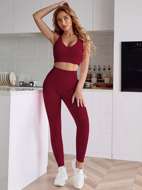 Women's Seamless Yoga Set with High Waist Leggings