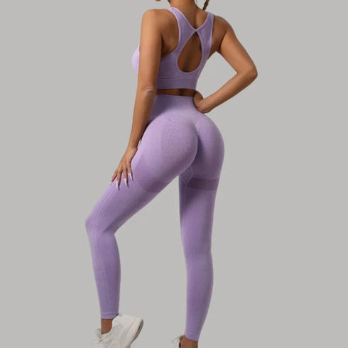 Seamless Women's 2-Piece Workout Set - Sports Bra & Leggings